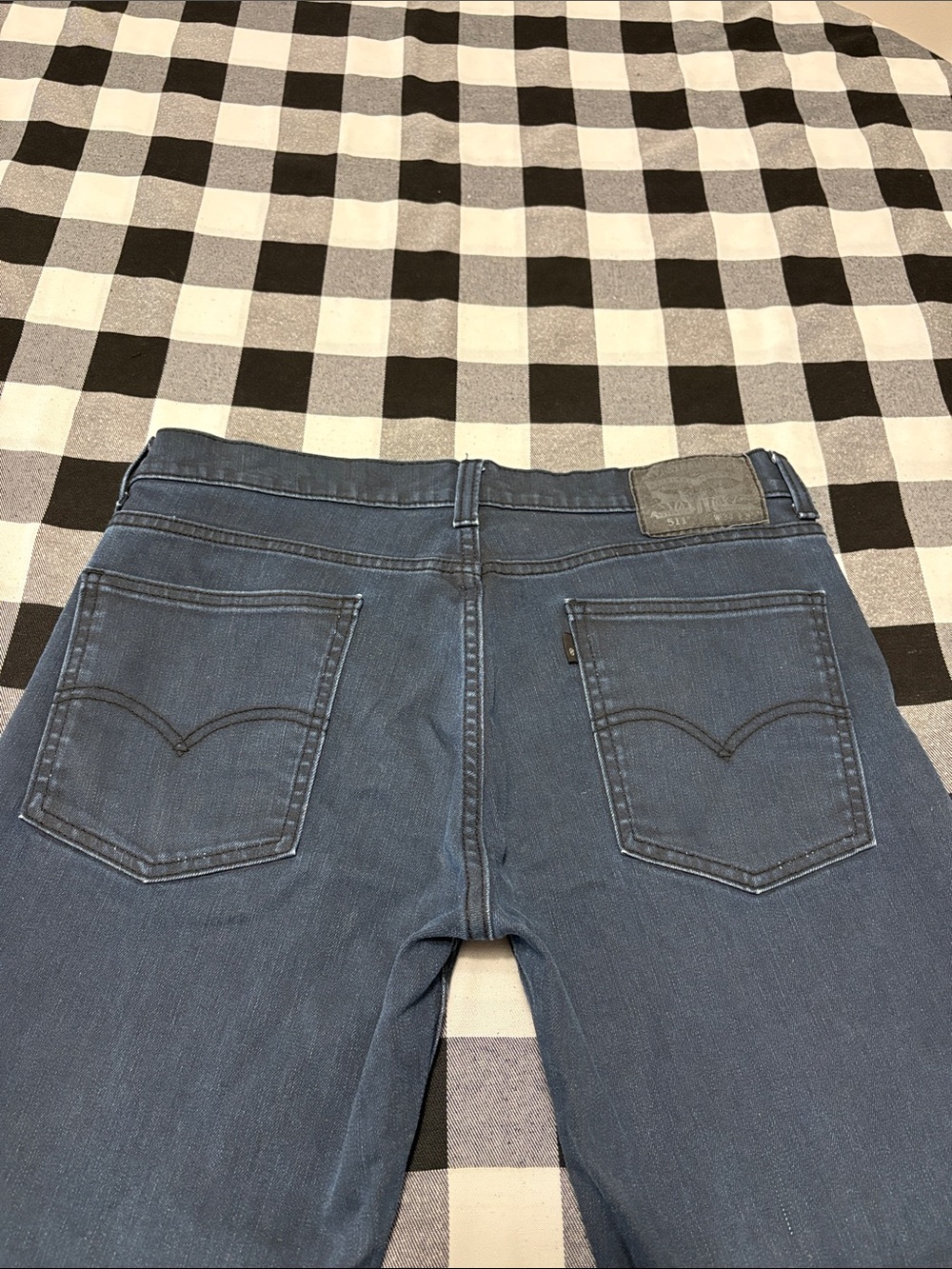 Levi Levi's 511 Wax Cotton Blue Denim Straight Leg Tapered Jeans Men's 34 x 30.5